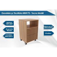 Gaveteiro p/ Escritório c/ 2 Gavetas e Rodizios Ripado ME4175 Amêndoa - Tecno Mobili - 6