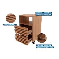 Gaveteiro p/ Escritório c/ 2 Gavetas e Rodizios Ripado ME4175 Amêndoa - Tecno Mobili - 7