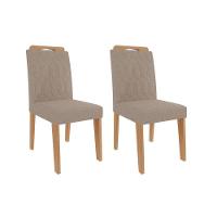 Cadeira de Cozinha Paola Wood Kit 2 Un Savana/Nature-Suede Nude Bege - Cimol - 2