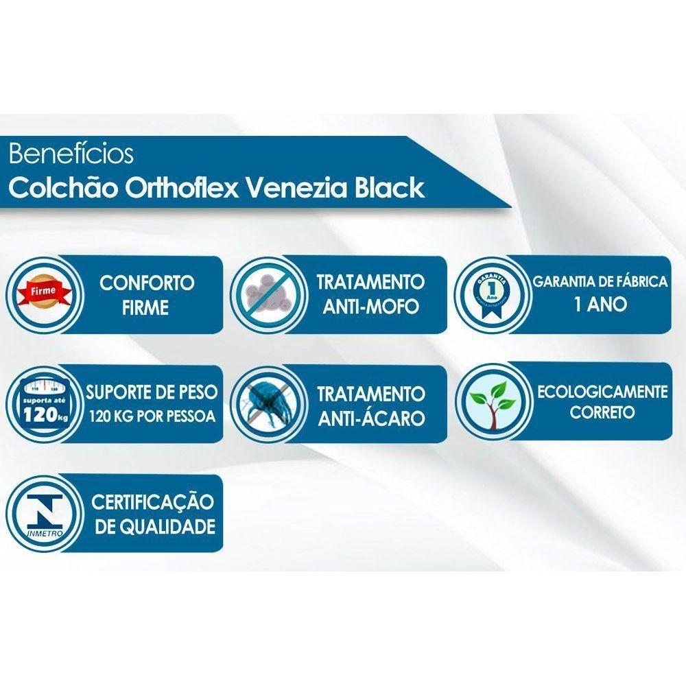 Colchão Casal Molas Bonnel Venezia Black Euro Pillow (138x188x24) - Orthoflex - 6