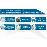 Conjunto Box Queen: Colchão Molas Ortobom SuperPocket Airtech Spring + Base CRC Suede Clean(158x198)