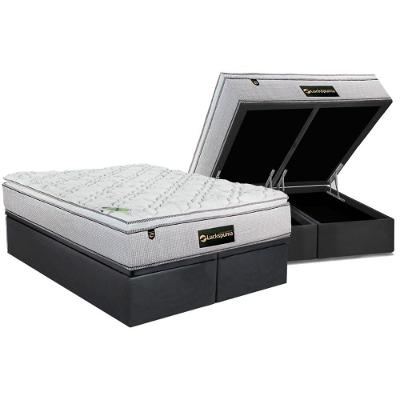Conjunto Box Baú Queen: Colchão Espuma Luckspuma Bonnel Trade + Base CRC Suede Gray(158x198)