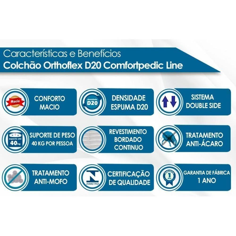 Colchão Solteiro Espuma D20 Comfortpedic Line (78x188x12) - Orthoflex - 6