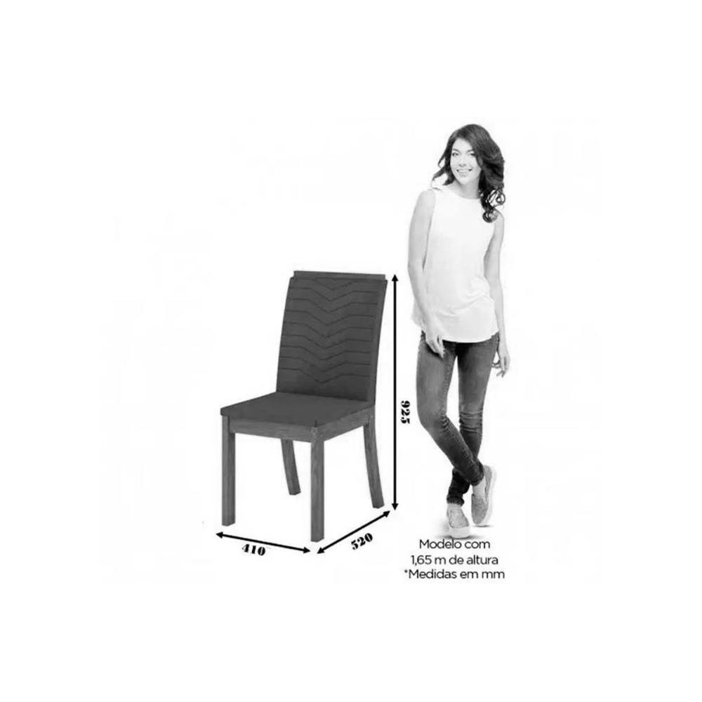 Sala de Jantar Completa Épic SC24 Tampo Madeirado c/ Vidro Canto Curvo 160x90cm e 6 Cadeiras Isa Nature/Linho - Henn - 6