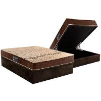 Conjunto Box Baú Casal: Colchão Espuma Anjos D28 Confort Double Face + Base CRC Suede Brown(138x188) - 1