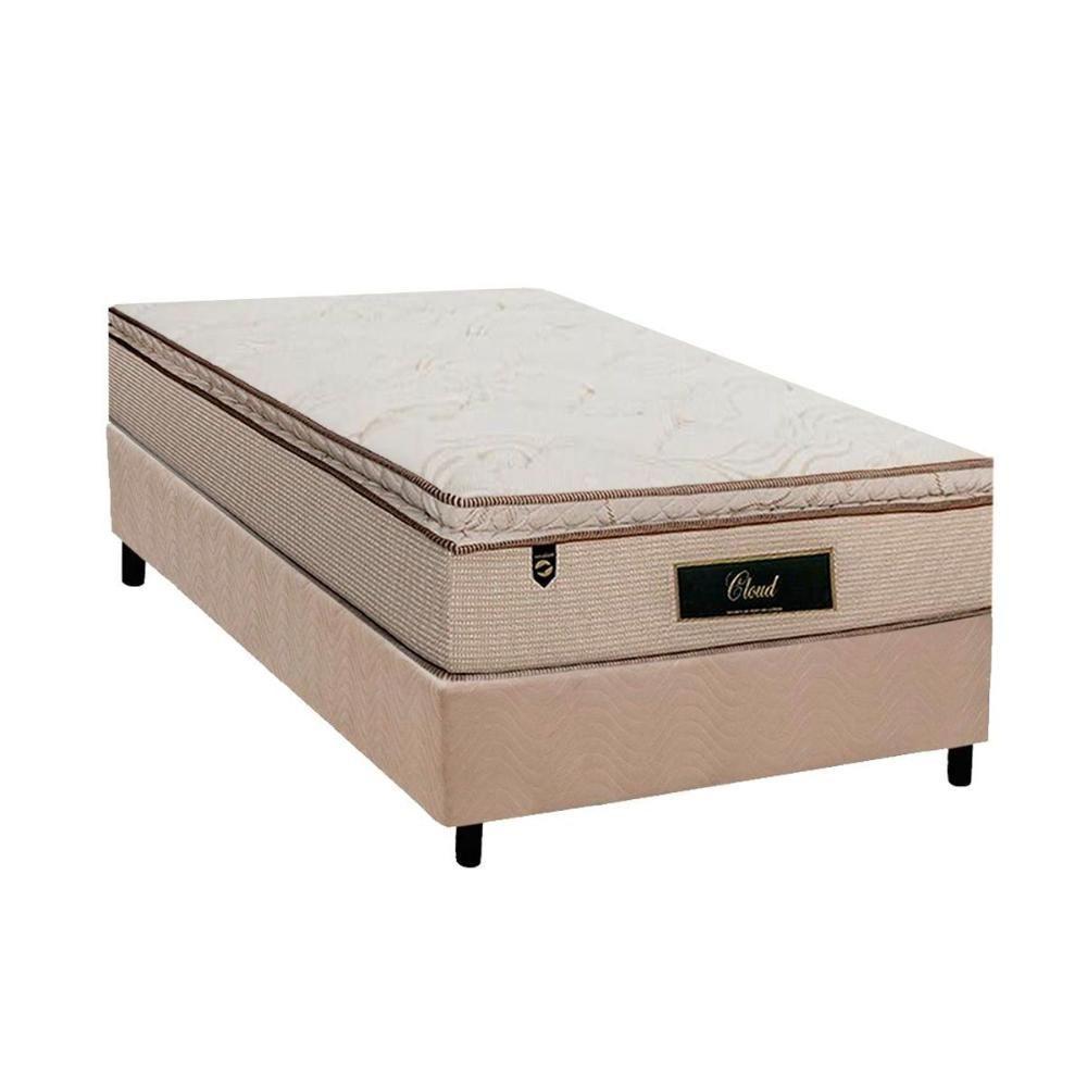 Conjunto Box Solteiro: Colchão Molas Luckspuma MasterPocket Cloud + Base CRC Suede Clean(88x188) - 1
