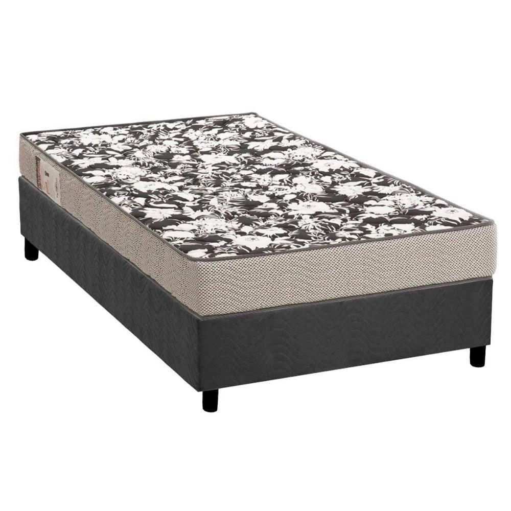 Conjunto Box Solteiro: Colchão Espuma Ortobom D26 Physical Ultra Resistente + Base CRC Suede Gray(78x188) - 1