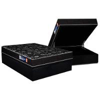 Conjunto Box Baú Casal: Colchão Espuma Plumatex D28 IsoPluma Vip + Base CRC Suede Black(138x188) - 1