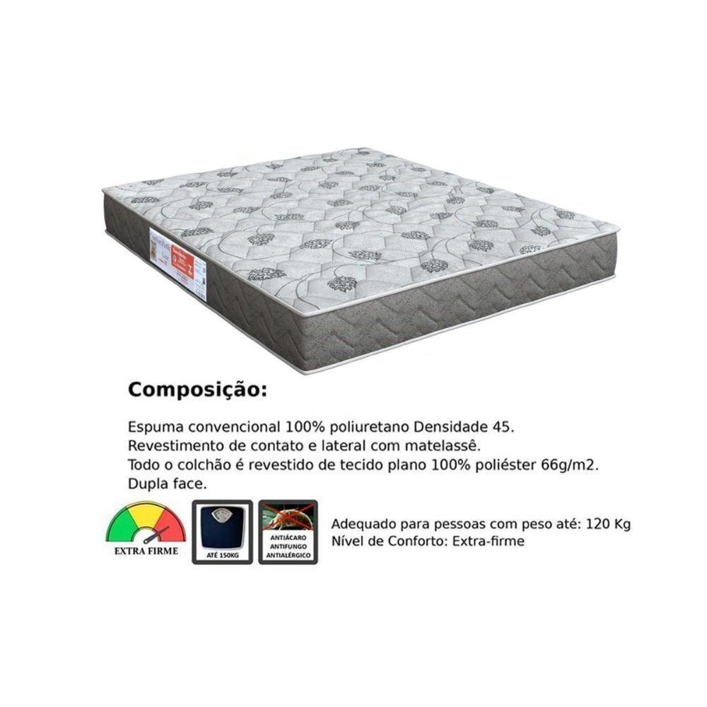 Conjunto Box Solteiro: Colchão Espuma Orthoflex D45 Comfortpedic + Base CRC Suede Black(88x188) - 5