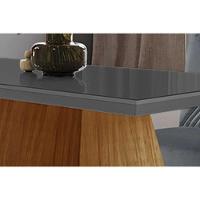 Sala De Jantar Completa Luna Tampo Madeirado Com Vidro Reto 120x80 E 4 Cadeiras Amsterdã Imbuia - Veludo Grafite - Rufato