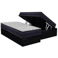 Conjunto Box Baú Solteiro: Colchão Espuma Ortobom D45 / Airtech 150 + Base CRC Suede Black(88x188) - 1