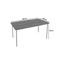 Sala de Jantar Completa Sena Tampo Madeirado 90x160cm e 4 Cadeiras Florença Niquel/Nogueira - Capuccino - Kappesberg