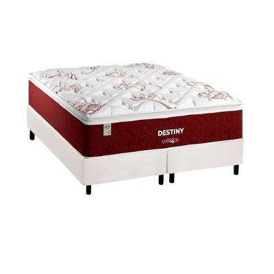 Conjunto Box King: Colchão Molas Plumatex Superlastic Destiny + Base CRC Courano White(193x203)