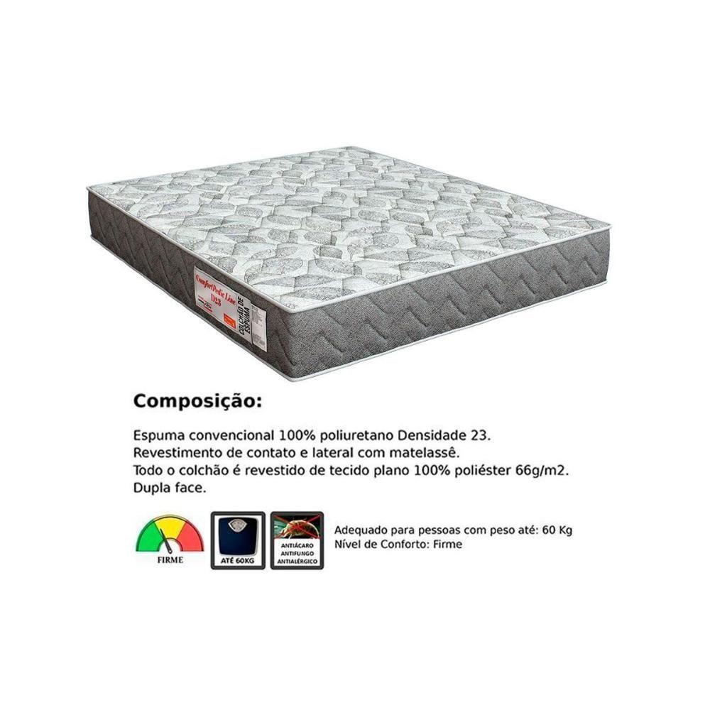 Conjunto Box Baú Casal: Colchão Espuma Orthoflex D23 ComfortPedic + Base CRC Suede Black(138x188) - 4