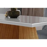 Sala De Jantar Completa Luna Tampo Madeirado Com Vidro Reto 120x80 E 4 Cadeiras Amsterdã Imbuia - Veludo Grafite - Rufato