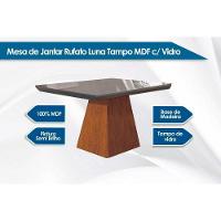 Sala De Jantar Completa Luna Tampo Madeirado Com Vidro Reto 120x80 E 4 Cadeiras Amsterdã Imbuia - Veludo Grafite - Rufato - 6