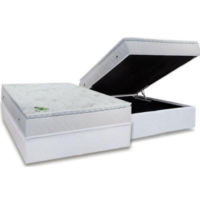 Conjunto Box Baú Casal: Colchão Espuma Luckspuma MasterPocket Maxi Dream + Base CRC Courano White(138x188)