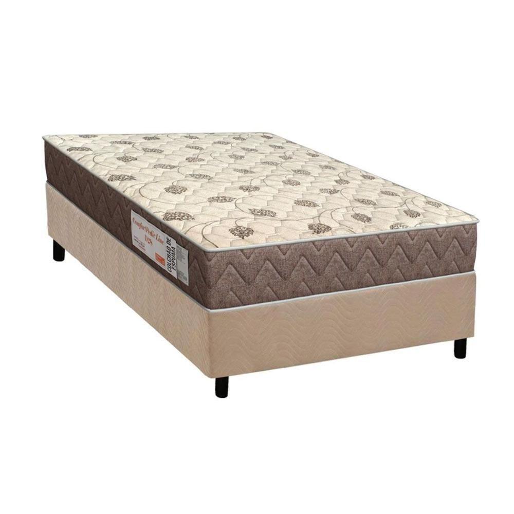 Conjunto Box Solteiro: Colchão Espuma Orthoflex D28 Comfortpedic + Base CRC Suede Clean(88x188) - 1