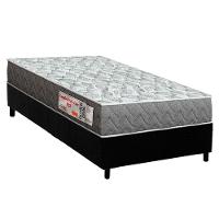 Conjunto Box Solteiro: Colchão Espuma Orthoflex D23 ComfortPedic + Base CRC Suede Black(88x188) - 1