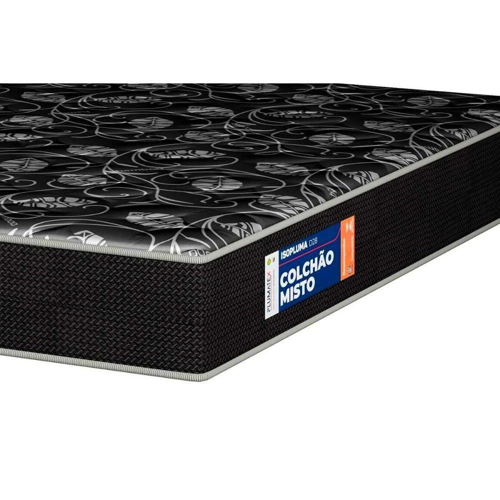 Conjunto Box Solteiro: Colchão Espuma Plumatex D28 IsoPluma Vip + Base CRC Suede Black(88x188) - 3