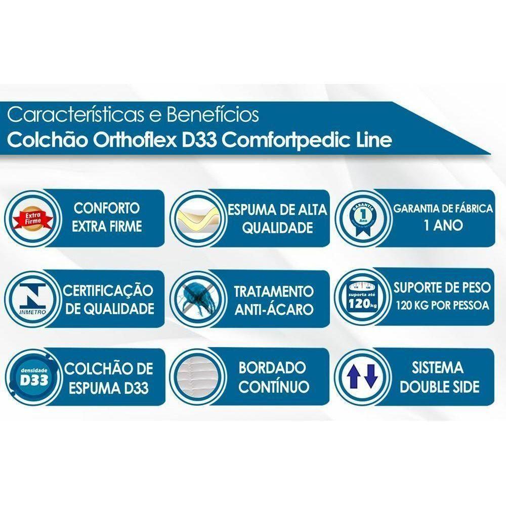 Conjunto Box Solteiro: Colchão Espuma Orthoflex D33 Comfortpedic + Base CRC Suede Clean(78x188) - 5