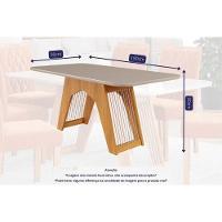 Sala De Jantar Completa Carol Tampo Madeirado Com Vidro 180x90cm E 6 Cadeiras Fernanda Madeirado-suede Nude Bege - Cimol - 7