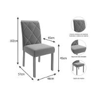 Sala De Jantar Completa Carol Tampo Madeirado Com Vidro 180x90cm E 6 Cadeiras Fernanda Madeirado-suede Nude Bege - Cimol - 9