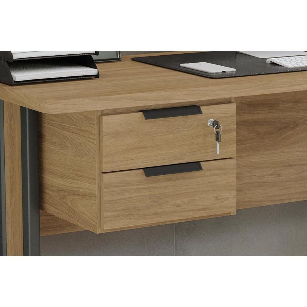 Gaveteiro p/ Escritório Versátil 2001A 2 Gavetas e 1 c/ Chave Itapuã - Kappesberg - 2