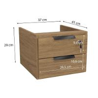 Gaveteiro p/ Escritório Versátil 2001A 2 Gavetas e 1 c/ Chave Itapuã - Kappesberg - 3