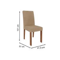 Sala De Jantar Completa Ana Com Tampo Madeirado Com Vidro 130x130cm E 8 Cadeiras Maia Nature-suede Gengibre Bege - Cimol - 7