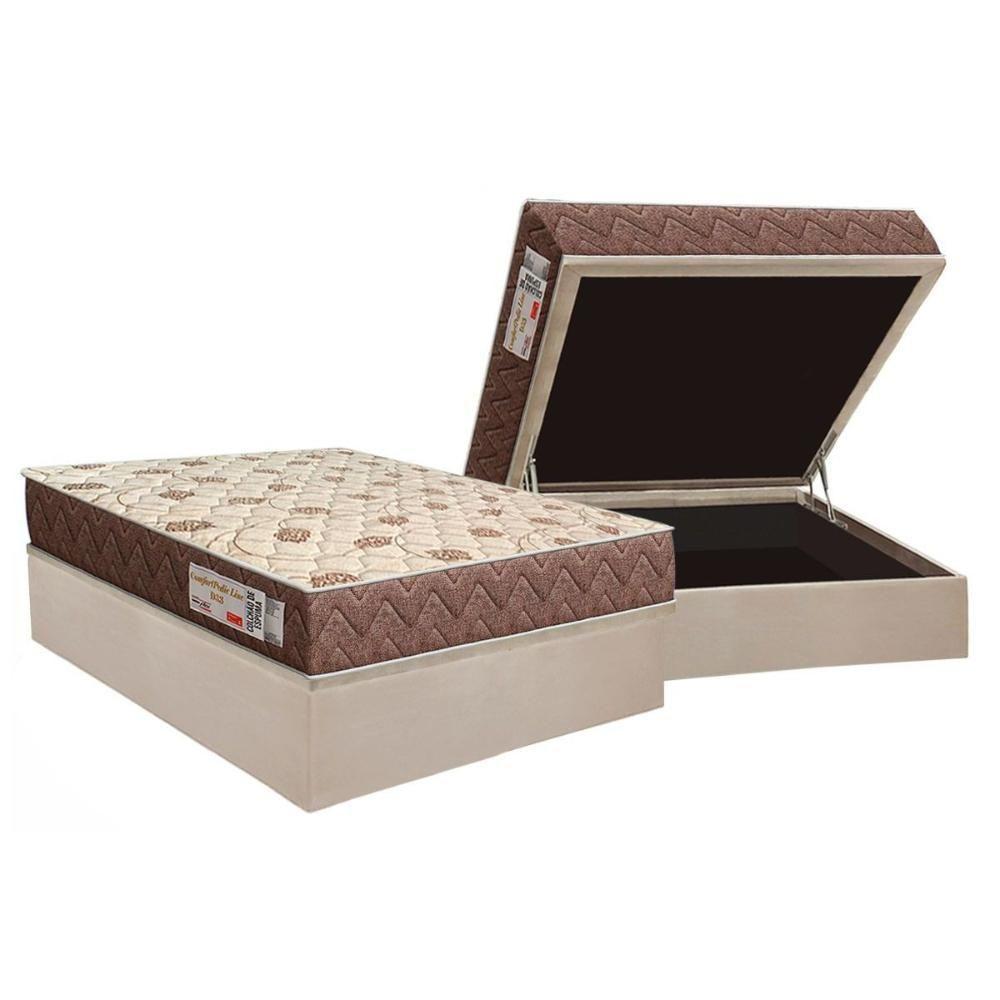 Conjunto Box Baú Casal: Colchão Espuma Orthoflex D33 Comfortpedic + Base CRC Suede Clean(138x188) - 1