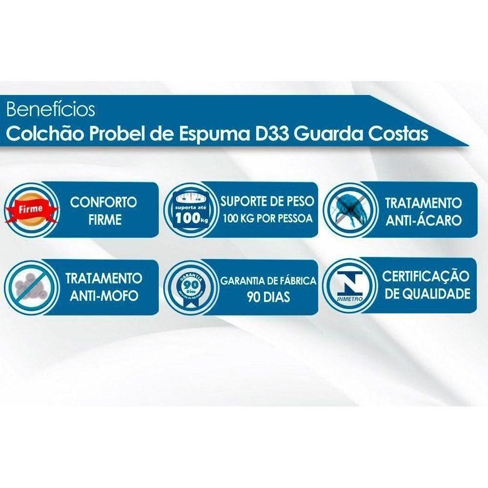 Colchão Solteiro Espuma D33 Guarda Costas Pillow Top Brown (88x188x24) - Probel - 3