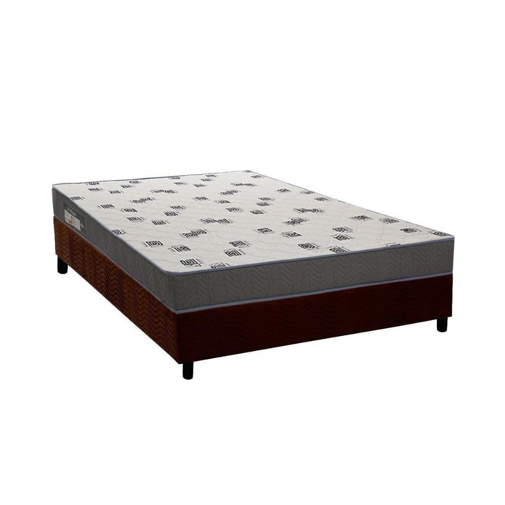 Conjunto Box Casal: Colchão Espuma Ortobom D33 Light Saúde + Base CRC Suede Brown (138x188) - 1