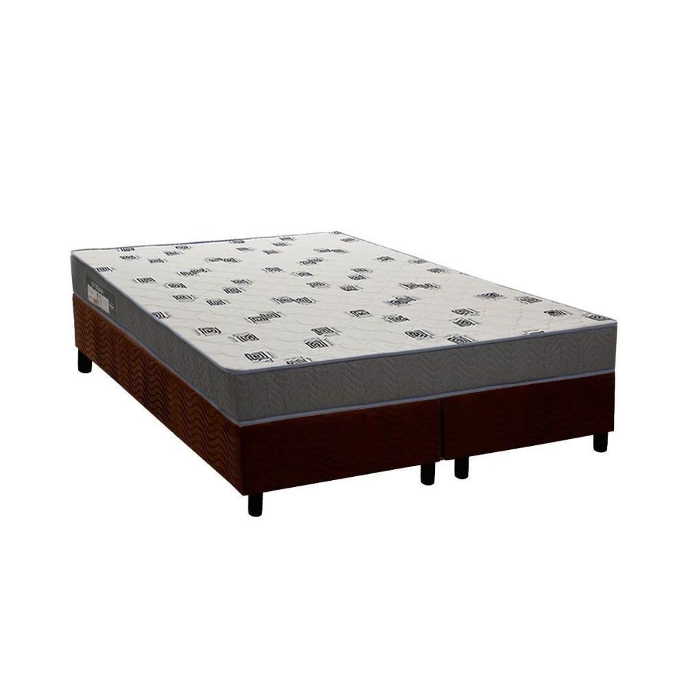 Conjunto Box Queen: Colchão Espuma Ortobom D33 Light Saúde + Base CRC Suede Brown (158x198) - 1