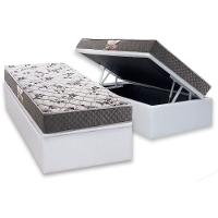 Cama Box Baú Solteiro: Colchão Anatômico Herval D28 / AG65 Ortopedic Black + Base CRC Courano White (88x188) - 1