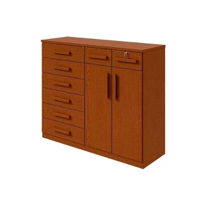 Cômoda de Quarto Toronto New 8 Gavetas em MDF com Puxador em MDF Marrom Brilhante
