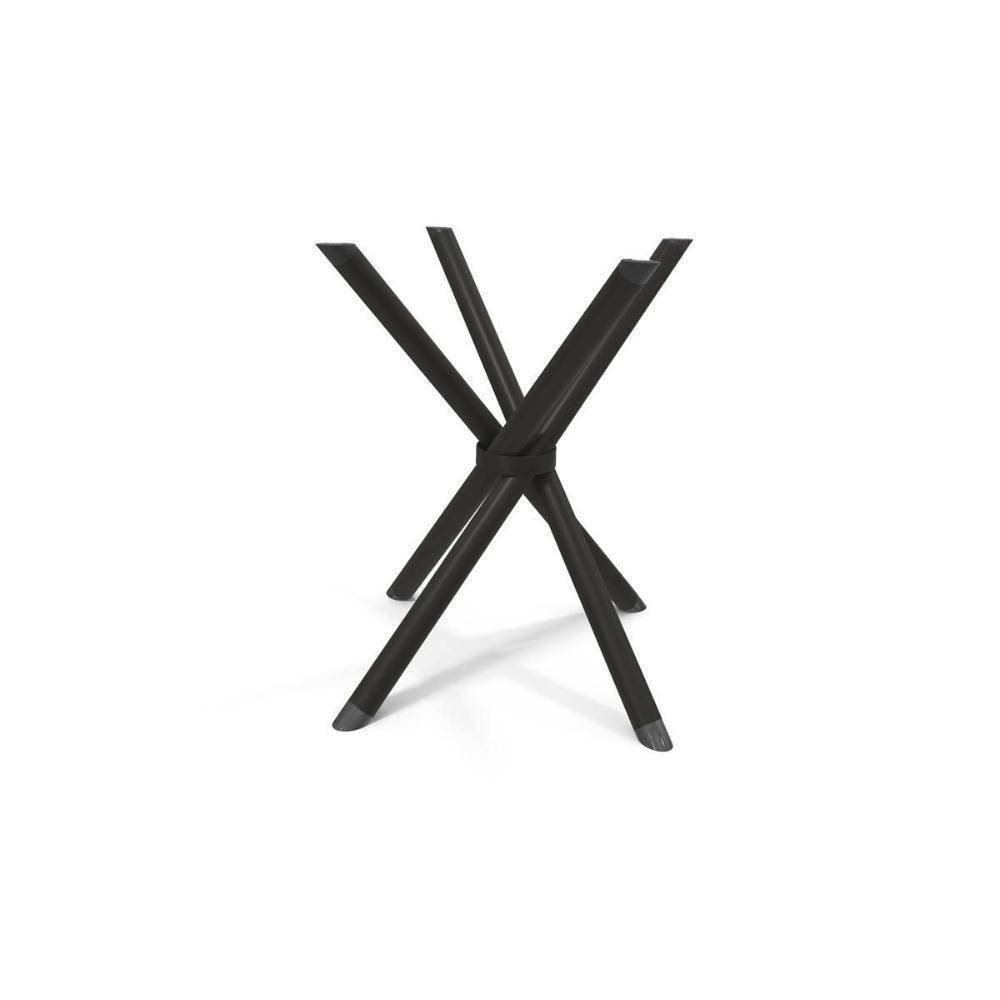 Base Mesa de Jantar Volga M008 Aço Cromado s/ Tampo Preto Fosco - Kappesberg - 1