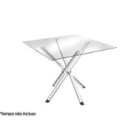 Base Mesa de Jantar Volga M008 Aço Cromado s/ Tampo Preto Fosco - Kappesberg - 3