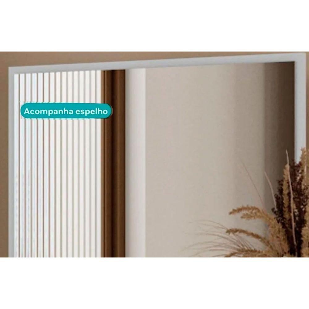 Cômoda Solteiro 1160 C/ 6 Gavetas C/ Espelho Branco/courano Branco - Carraro - 5