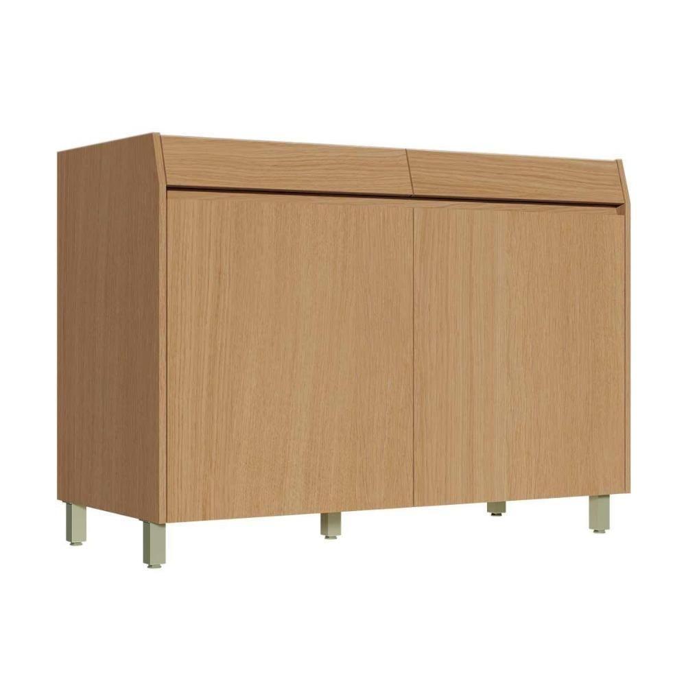 Balcão de Cozinha Simone Mendes p/ Pia s/ Tampo c/ 2 Portas 120cm Carvalho/Cinza - Nesher - 1