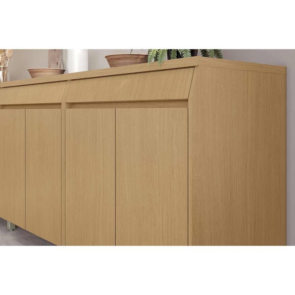 Balcão de Cozinha c/ Tampo Simone Mendes c/ 2 Portas e 1 Gaveta 80cm Carvalho/Cinza - Nesher - 5