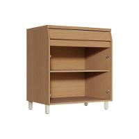 Balcão de Cozinha c/ Tampo Simone Mendes c/ 2 Portas e 1 Gaveta 80cm Carvalho/Cinza - Nesher