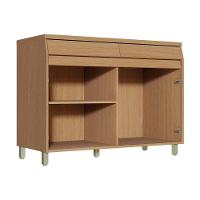 Balcão de Cozinha c/ Tampo Simone Mendes c/ 2 Portas e 2 Gavetas 120cm Carvalho/Cinza - Nesher