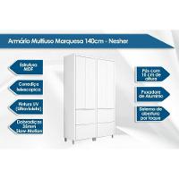 Armário Multiuso Lavanderia Marquesa c/ 4 Portas e 4 Gavetas 140cm Nature/Verde - Nesher - 2