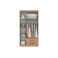 Guarda Roupa Solteiro 3 Portas e 2 Gavetas c/ Espelho Açaí DA133 Branco/Rosa - Henn