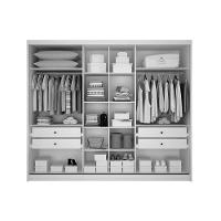 Guarda Roupa Solteiro 3 Portas e 4 Gavetas Sollo/Logan Branco - Novo Horizonte - 3