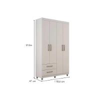 Guarda Roupa Solteiro 4 Portas e 2 Gavetas Canadá Plus Cacau - Conquista