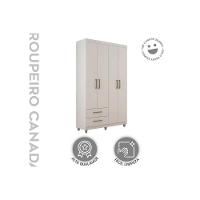 Guarda Roupa Solteiro 4 Portas e 2 Gavetas Canadá Plus Cacau - Conquista - 5