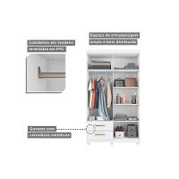 Guarda Roupa Solteiro 4 Portas e 2 Gavetas Canadá Plus Cacau - Conquista - 7