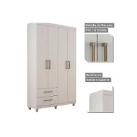 Guarda Roupa Solteiro 4 Portas e 2 Gavetas Canadá Plus Cacau - Conquista - 8